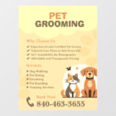 Huisdier Grooming Custom Window Cling Raamsticker (Vel)