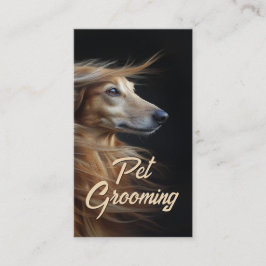 Huisdier Grooming Salon Boutique Afgan Hound Portr Visitekaartje