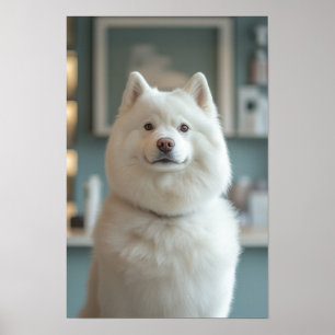 Huisdier Grooming Salon Boutique Witte Husky Portr Poster