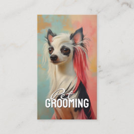 Huisdier Grooming Salon Care Chinese Crested Portr Visitekaartje