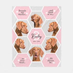 Huisdier Herdenkingscadeau Foto Collage Roze Hond Fleece Deken