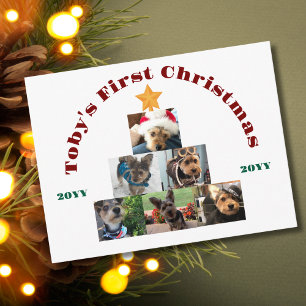Huisdier Hond Eerste Kerstboom, Gepersonaliseerd Feestdagenkaart