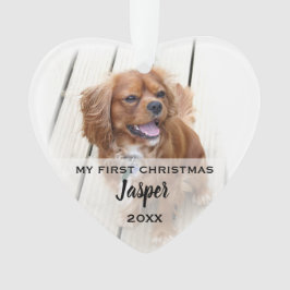 Huisdier Hond Eerste Kerstfoto's Boom Ornament