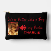 Huisdier Hond foto naam initialen zwart rood Etui (Voorkant)