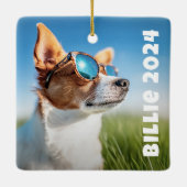 Huisdier hond kat foto keramisch ornament (Achterkant)