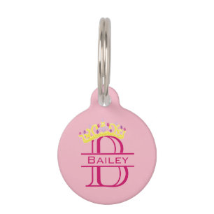 Huisdier Hond Kat Monogram Label Kroonprinses ID Huisdierpenning