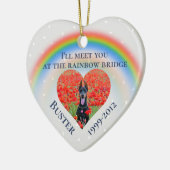 Huisdier Hond Kat Regenboog Brug Foto Op Maat Keramisch Ornament (Links)