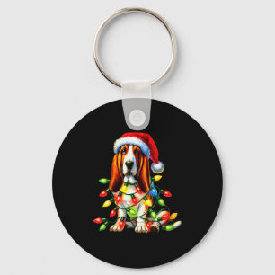 Huisdier Hond Liefhebber Kerstman Hoed Kerst Sleutelhanger