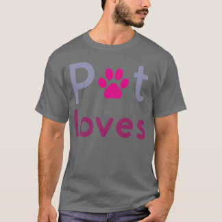 huisdier houdt van retro t-shirt