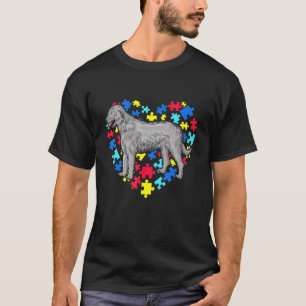 Huisdier Ierse Wolfshond Autisme Bewustzijn Maand T-shirt