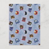 Huisdier Kat Blauw Stippen Kitten Aquarel Briefkaart (Voorkant)