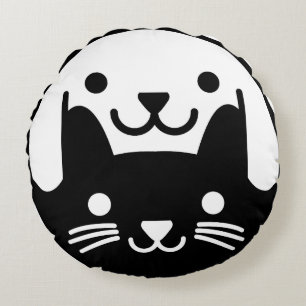 Huisdier Kat Hond Yin Yang Rond Kussen