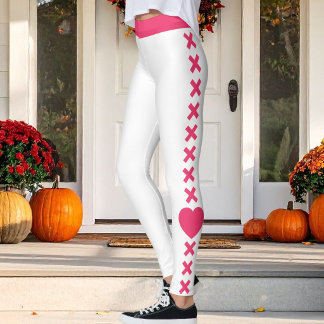 Huisdier Kat Moeder Wit Roze-Rode Patroon Kerst Li Leggings
