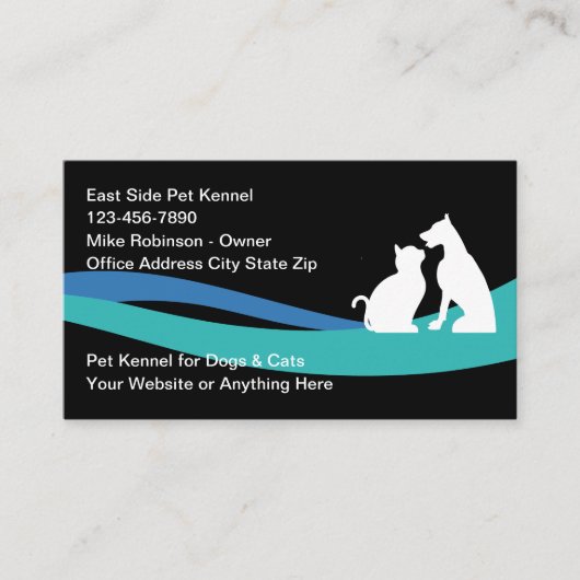 Huisdier kennel Hond en Kat Theme Visitekaartjes (Voorkant)