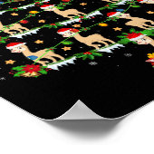 Huisdier Kerstmis Lights Santa Alpaca kerstboom Poster (Hoek)
