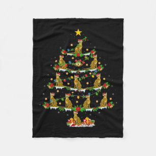 Huisdier Kerstmis Lights Santa Bengal Cat Christma Fleece Deken