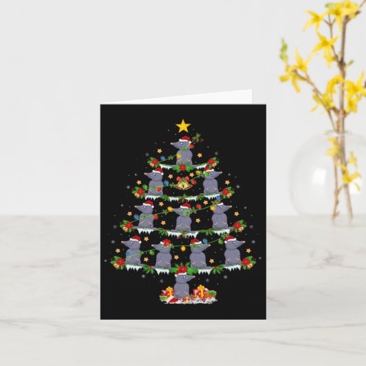 Huisdier Kerstmis Lights Santa Mole Kerstboom Kaart (Gele Bloem)