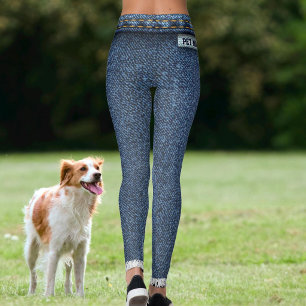 Huisdier Liefhebber Moderne Nep Denim Blauwe Broek Leggings