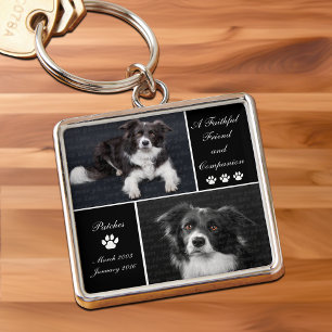 Huisdier Memorial Dog Photo Template Tribute Sleutelhanger