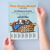 Huisdier Oppasser Persoonlijk Afscheurblad Flyer (Hand)