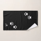 Huisdier Paws & Monogram op Zwarte Badhanddoek Set Bad Handdoek (Handdoek)