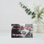 Huisdier Portretten Service QR Code roze citaat Visitekaartje (Staand voorkant)