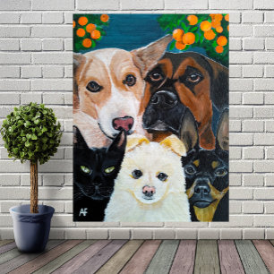 Huisdier Selfie Schilderij van Alfred Fox Canvas Afdruk