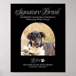 Huisdier Signature Drink Huwelijksbord met Foto Poster