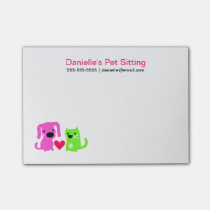Huisdier Sitter's hond en kat met hart Post-it® Notes