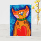 Huisdier van hart wenskaart kaart (Gele Bloem)