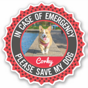 Huisdier Veiligheidsalarm In Noodgevallen Hond Cor Sticker