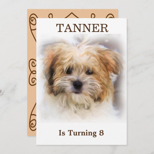 Huisdier Verjaardagsfeest Uitnodiging (Voorkant / Achterkant)