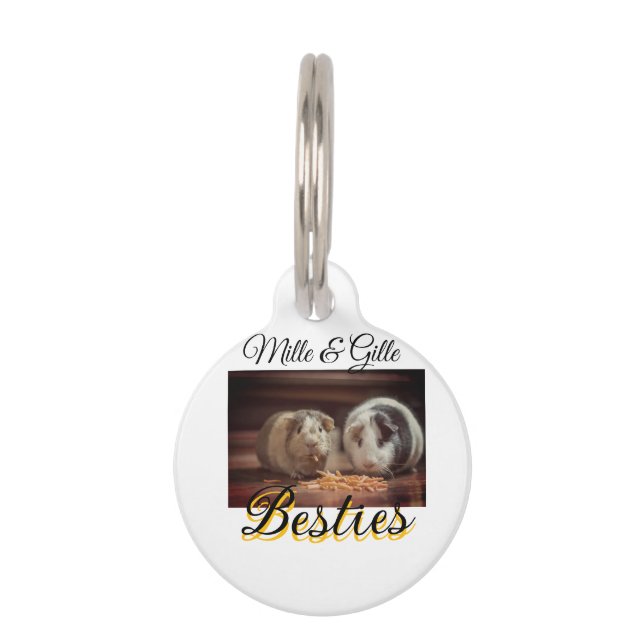 Huisdier vrienden besties voeg naam toe huisdier f huisdierpenning (Voorkant)