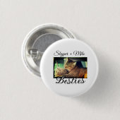 Huisdier vrienden besties voeg naam toe huisdier f ronde button 3,2 cm (Voorkant /achterkant)