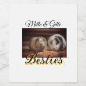 Huisdier vrienden besties voeg naam toe huisdier f wijn etiket (Enkel label)