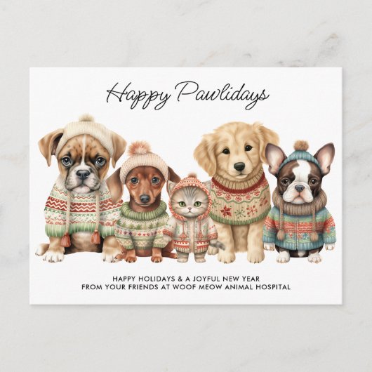 Huisdier Zakelijke Kerstmis Feestelijke Schattigee Feestdagenkaart (Voorkant)