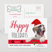 Huisdier Zakelijke Vakantie Van De Hond Kerst Kaar Briefkaart (Voorkant / Achterkant)