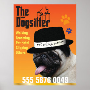 Huisdier Zitten 🐾 Dogfather Dog Walker Betrouwbaa Poster