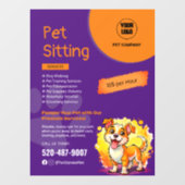 Huisdier Zittend Aangepaste Venster Cling Raamsticker (Vel)