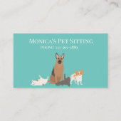 Huisdier Zittende Hond Kat Training Grooming Dagop Visitekaartje (Voorkant)