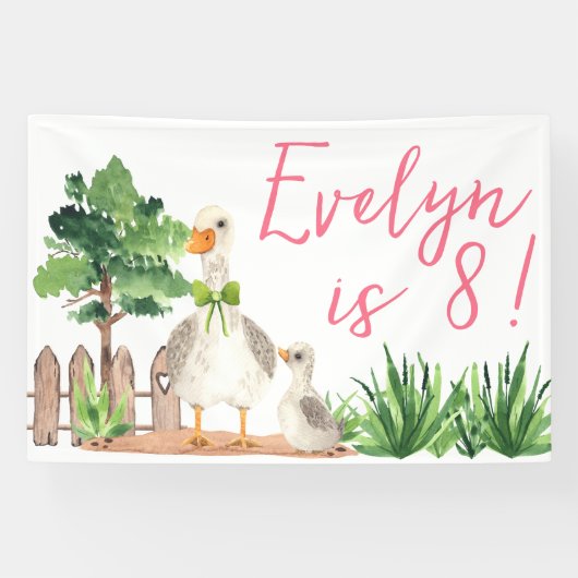Huisdier Zoo Verjaardag Onderdeel Banner | Duck-ve (Horizontaal)