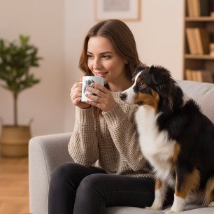 Huisdieren Australische Herder Zwarte Waterverf Koffiemok