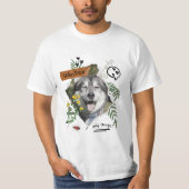 Huisdieren en bloemen collage schaalbaar aangepast t-shirt (Voorkant)