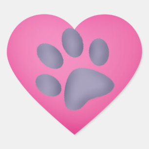 Huisdieren Hond of Kat Poot Print Hart Collectie S Sticker
