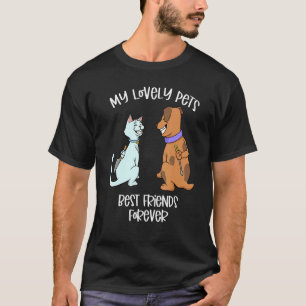 Huisdieren houden van elkaar Kat en hond T-shirt