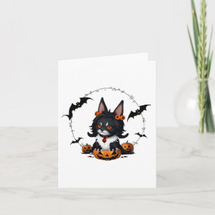 Huisdieren in Halloween Sticker Kaart