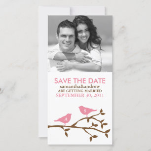 Huisdieren met monogram Liefde Vogels Save the Dat Date