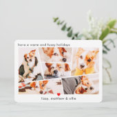 Huisdieren Modern Eenvoudig Aangepast 6 Afbeelding Feestdagenkaart (Staand voorkant)