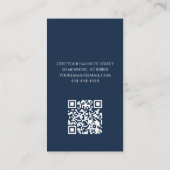 Huisdieren Navy Blue Paw Prints QR code Hond Walke Visitekaartje (Achterkant)