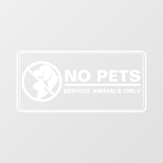 Huisdieren Niet Toegestaan Service Dier Klant Beri Raamsticker (Vel)